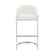 Armen Living Atherik Bar Stool in Brushed Stainless Steel with White Faux Leather 840254335790 - alternate 2